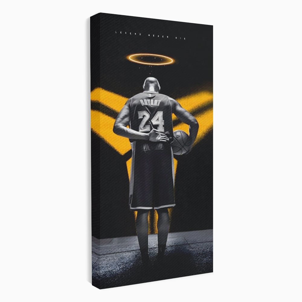 Tablou canvas cu tablou canvas cu baschetbalistul kobe bryant, fara rama, pe sasiu de lemn